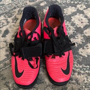 Nike Pink and Black Flywire lifting shoes